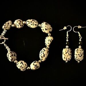 Elegant Dalmatian Stone Jewelry Set
